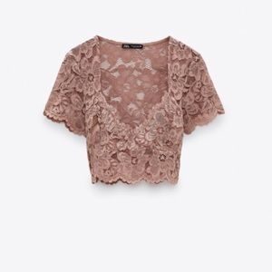Zara Lace crop top M